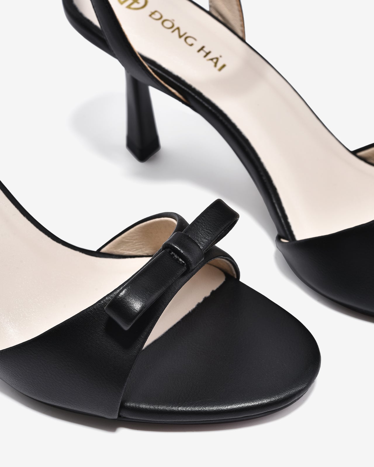 Sandal Cao Gót Nữ Đông Hải Quai Ankle Strap Đính Đá-S5850-Đen Color1