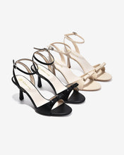 Sandal Cao Gót Nữ Đông Hải Quai Ankle Strap Đính Đá-S5850-Kem Color1