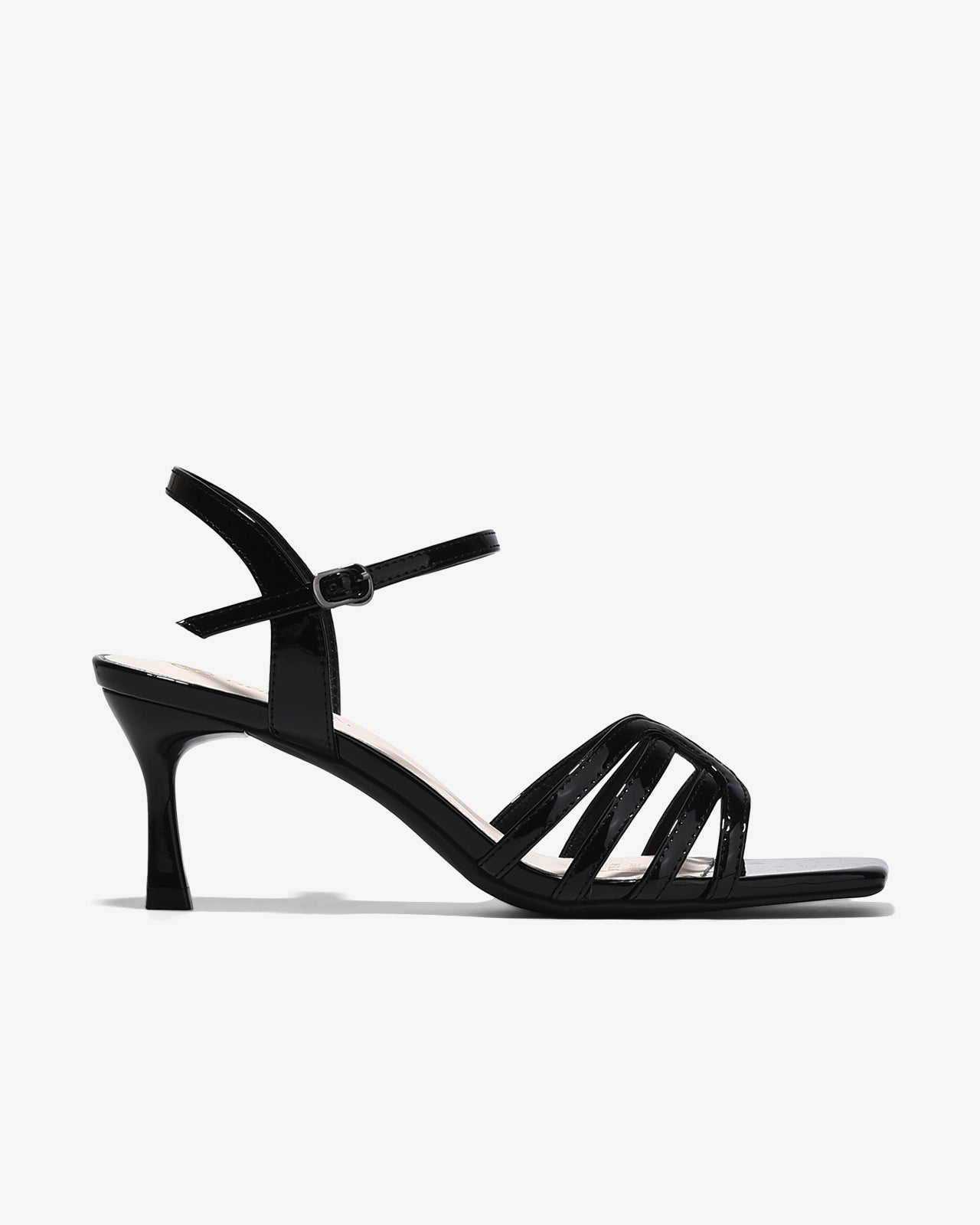 Sandal Cao Gót Đông Hải Quai Bóng Cách Điệu-S5864Đen Bóng Color1First