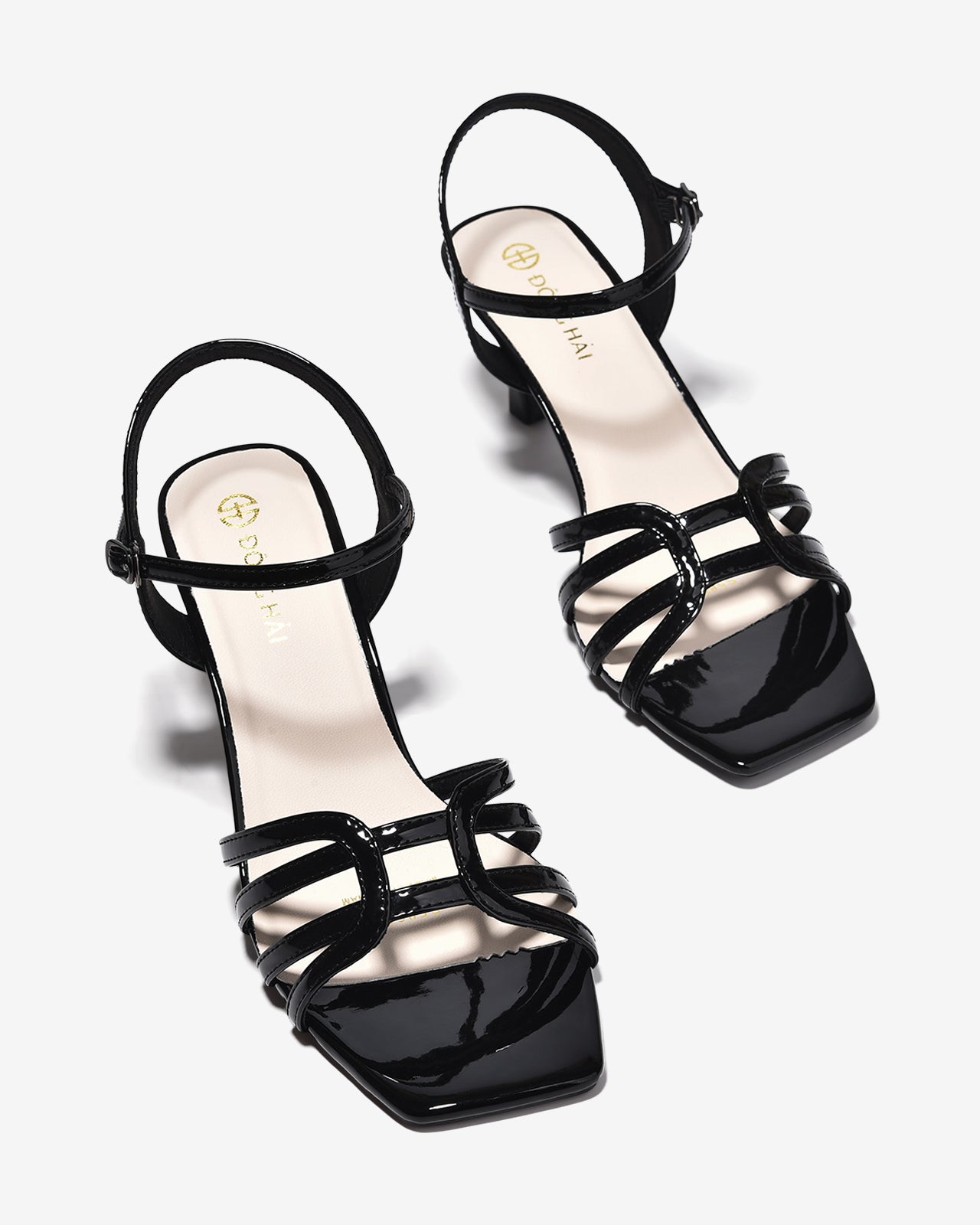 Sandal Cao Gót Đông Hải Quai Bóng Cách Điệu-S5864Đen Bóng Color1