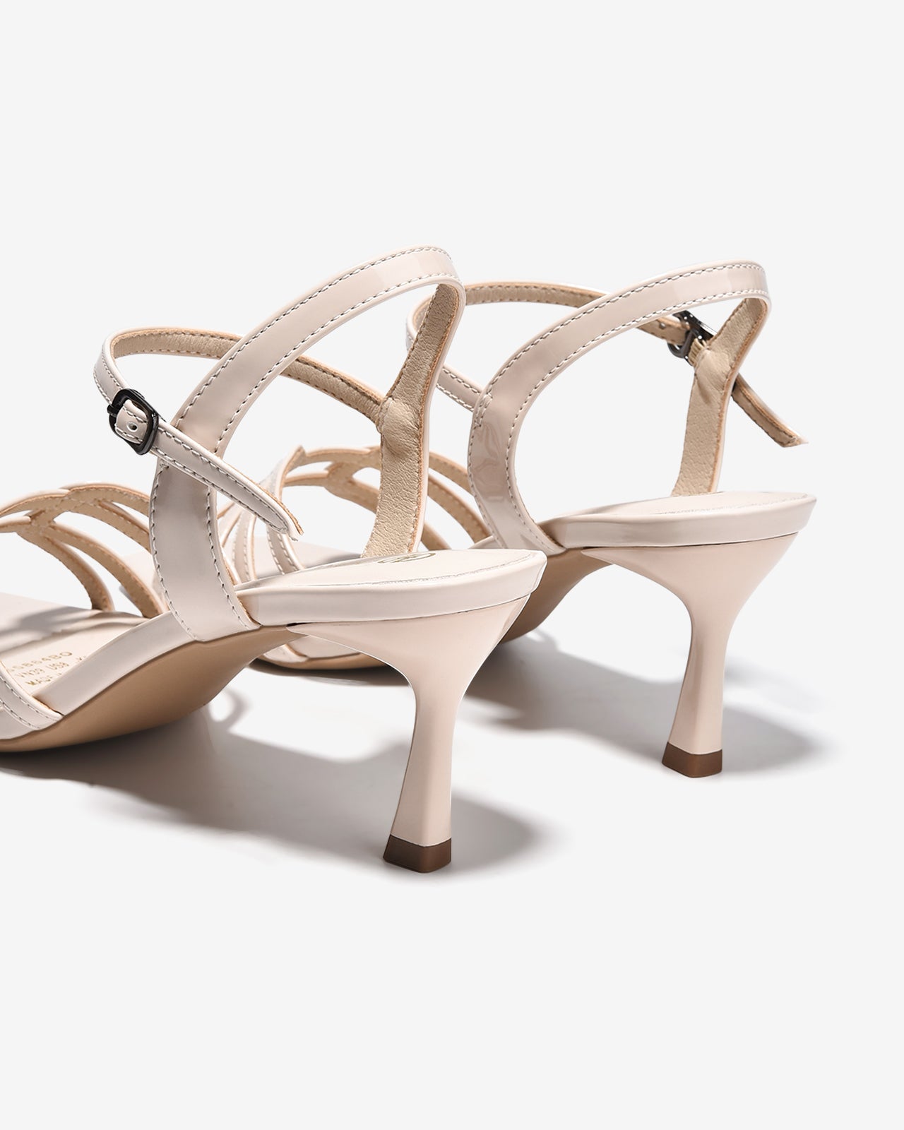 Sandal Cao Gót Đông Hải Quai Bóng Cách Điệu-S5864Kem Bóng Color1