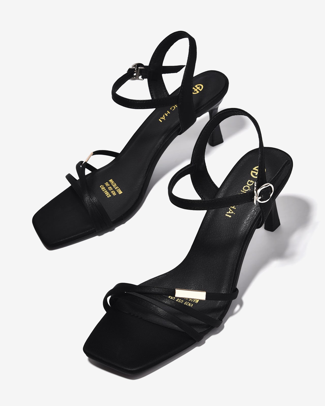 Sandal Cao Gót Đông Hải Quai Đan Chéo-S5865Đen Color1