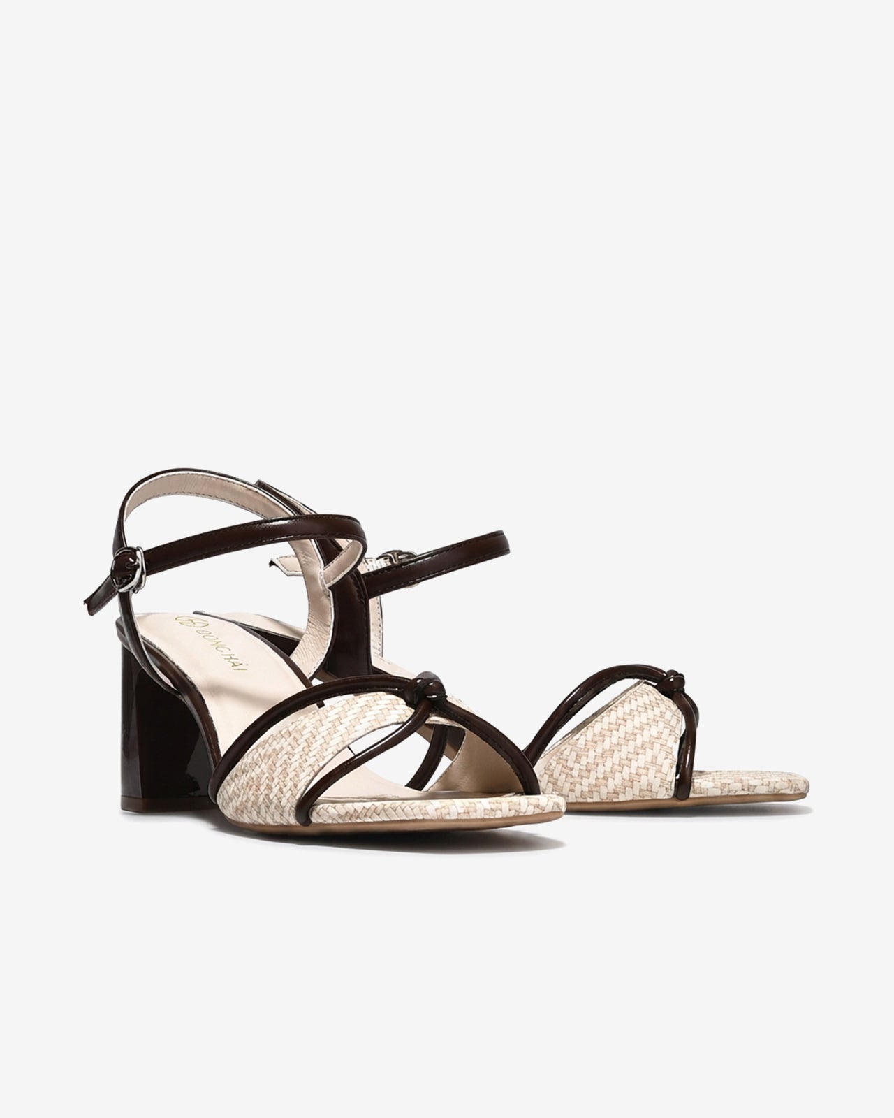 Sandal Cao Gót Đông Hải Vân Mây Thắt Nút-S5867Kem Color1