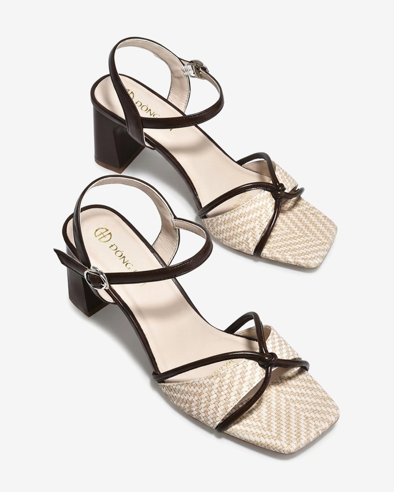 Sandal Cao Gót Đông Hải Vân Mây Thắt Nút-S5867Kem Color1