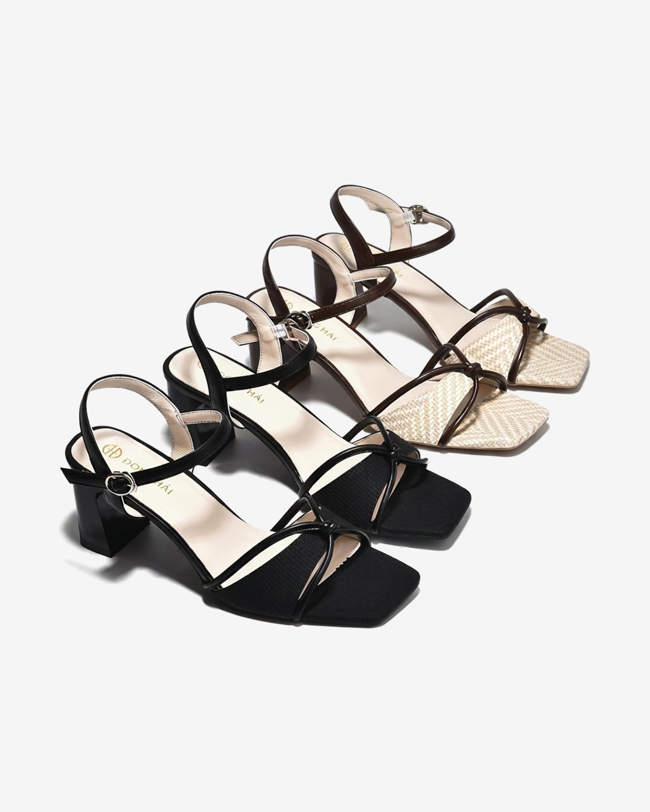 Sandal Cao Gót Đông Hải Vân Mây Thắt Nút-S5867-Kem Color1