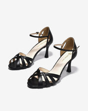 Sandal Cao Gót Đông Hải Quai Đan Cánh Tim-S5868Đen Color1