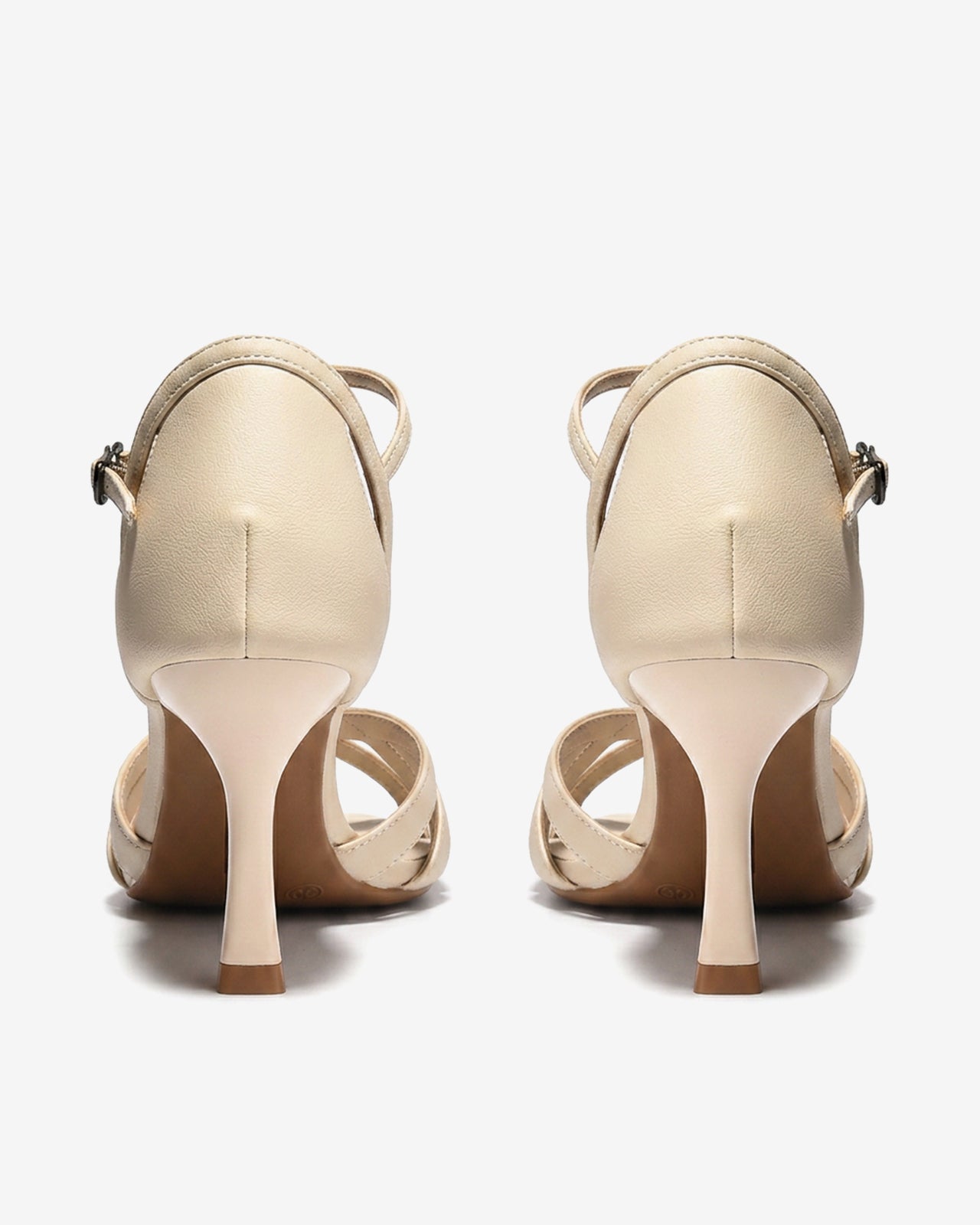 Sandal Cao Gót Đông Hải Quai Đan Cánh Tim-S5868Kem Color1