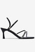 Sandal Cao Gót Đông Hải 7cm Quai Đôi Phối Đá-S5872Đen Bóng Color1First