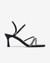 Sandal Cao Gót Đông Hải 7cm Quai Đôi Phối Đá-S5872Đen Bóng Color1First