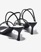 Sandal Cao Gót Đông Hải 7cm Quai Đôi Phối Đá-S5872Đen Bóng Color1