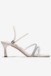Sandal Cao Gót Đông Hải 7cm Quai Đôi Phối Đá-S5872Kem Bóng Color1First