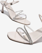 Sandal Cao Gót Đông Hải 7cm Quai Đôi Phối Đá-S5872Kem Bóng Color1