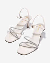 Sandal Cao Gót Đông Hải 7cm Quai Đôi Phối Đá-S5872Kem Bóng Color1