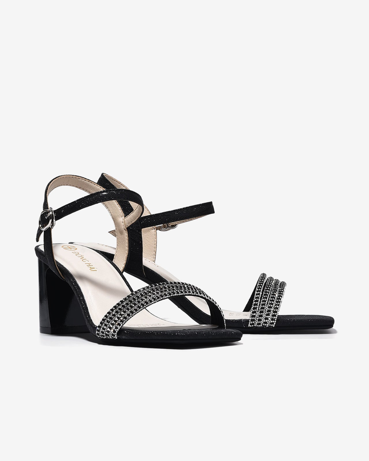 Sandal Cao Gót Đông Hải 7cm Quai Đá Mảnh-S5873Đen Color1