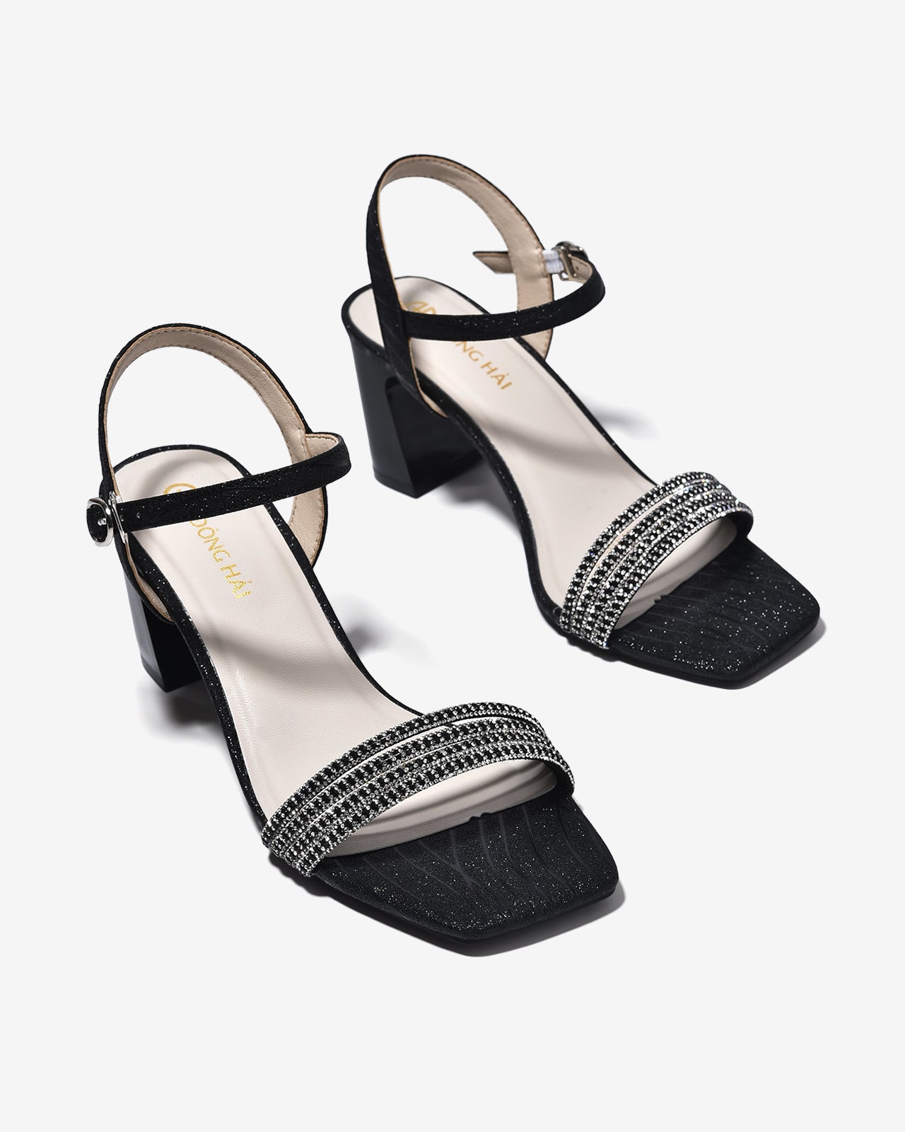 Sandal Cao Gót Đông Hải 7cm Quai Đá Mảnh-S5873Đen Color1