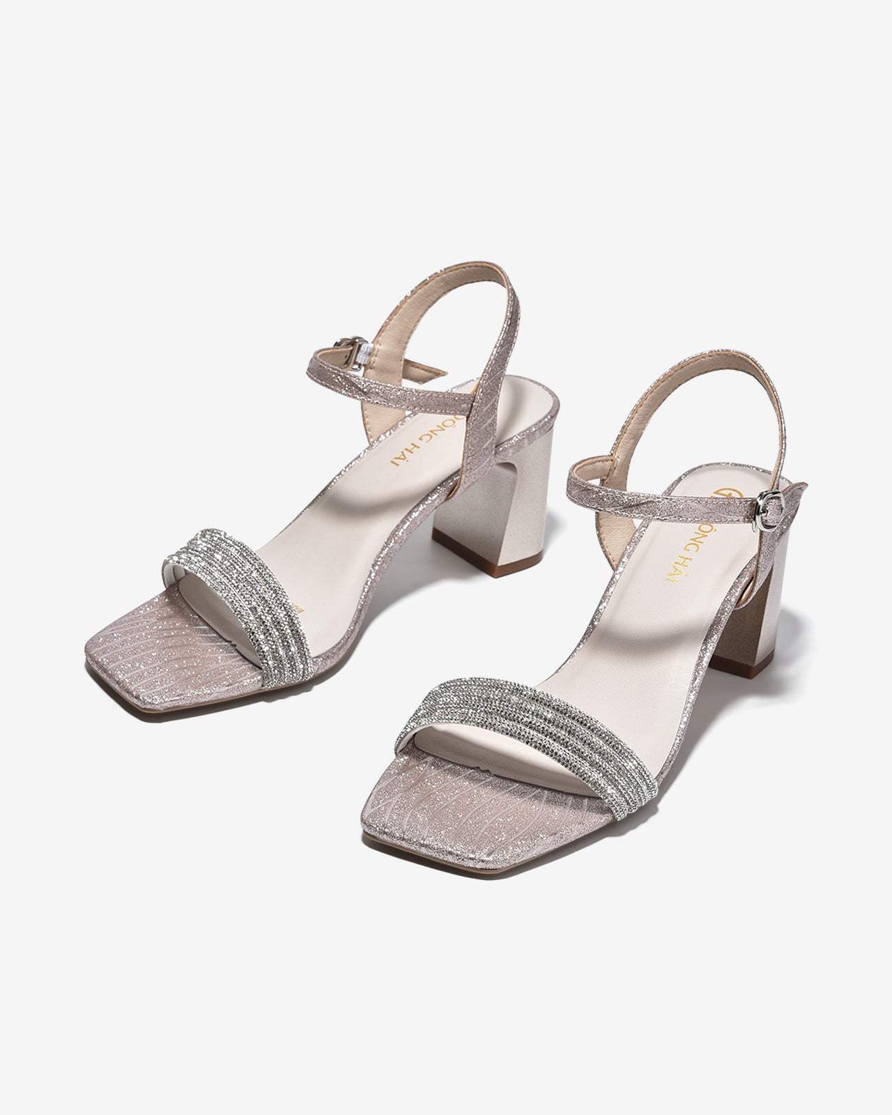 Sandal Cao Gót Đông Hải 7cm Quai Đá Mảnh-S5873Vàng Color1