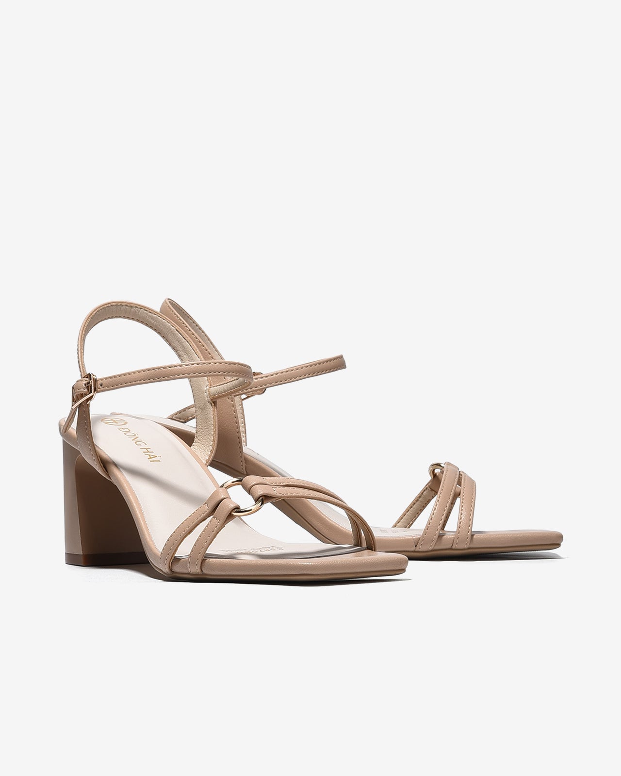 Sandal Cao Gót Đông Hải 7cm Quai Mảnh Đính Khoen-S5875Cafe Color1