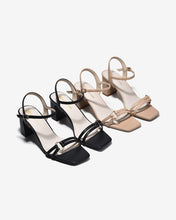 Sandal Cao Gót Đông Hải 7cm Quai Mảnh Đính Khoen-S5875Đen Color1