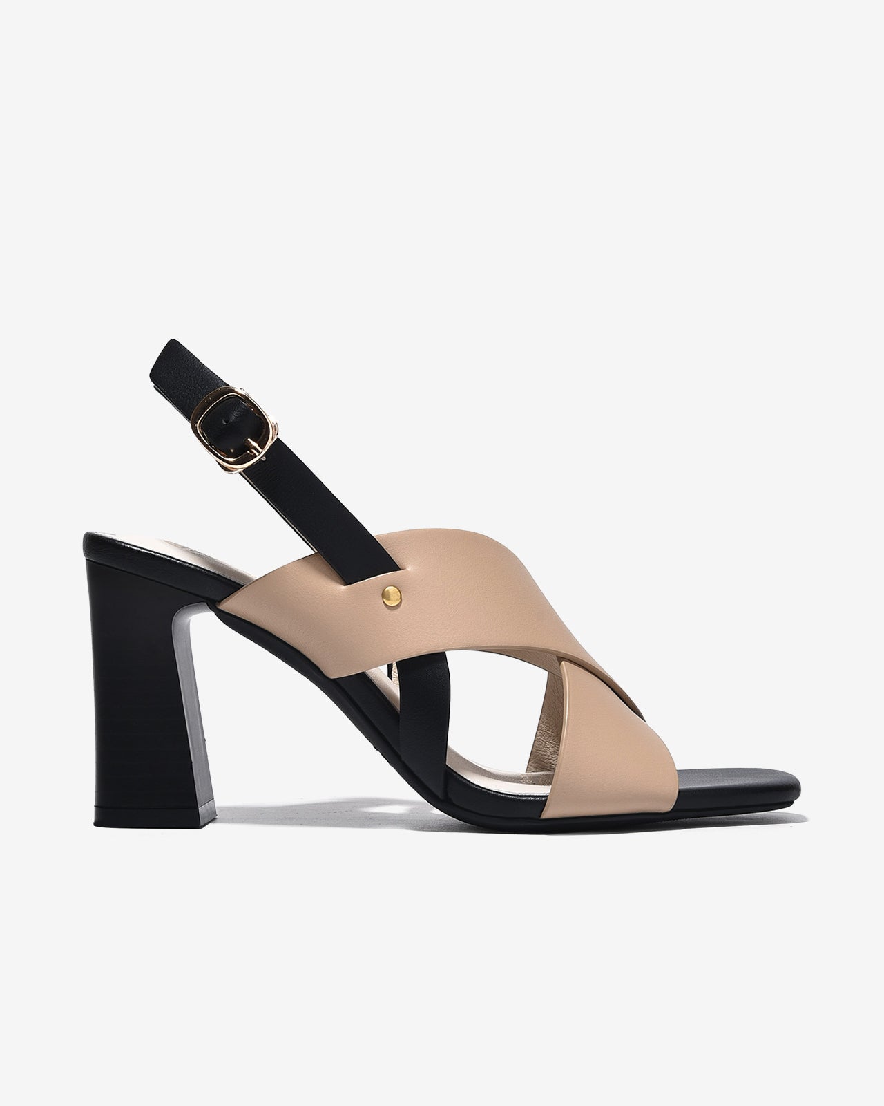 Sandal Cao Gót Đông Hải 9cm Quai Chéo Bản Rộng-S5878Cafe Color1First
