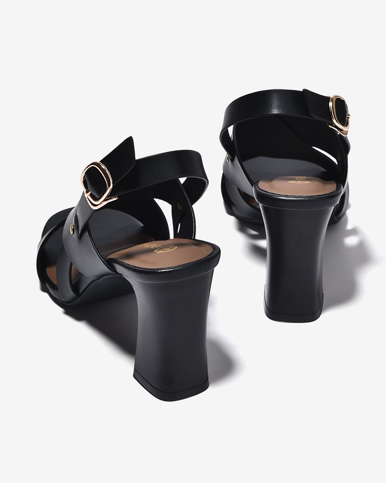 Sandal Cao Gót Đông Hải 9cm Quai Chéo Bản Rộng-S5878Đen Color1
