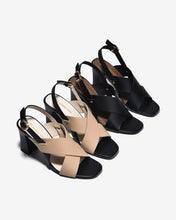Sandal Cao Gót Đông Hải 9cm Quai Chéo Bản Rộng-S5878Đen Color1