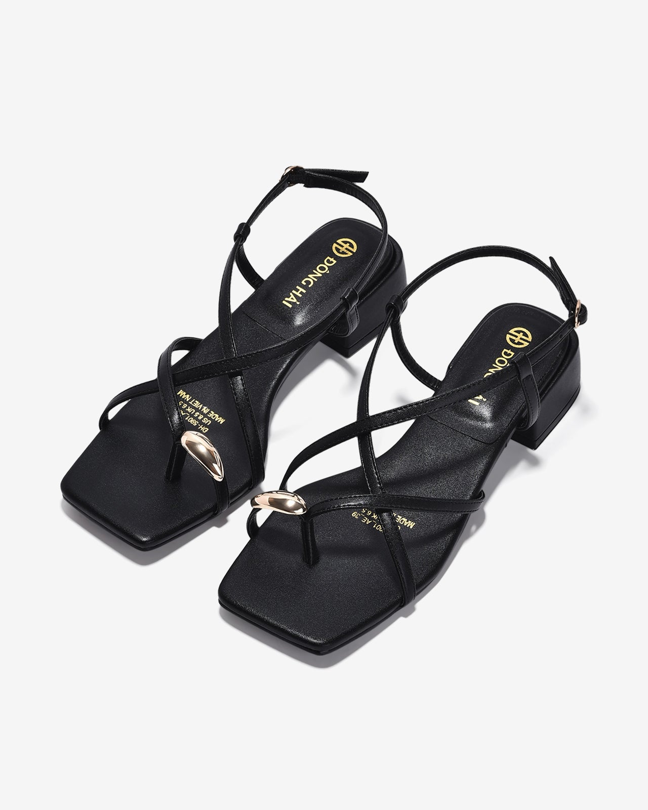 Sandal Cao Gót Đông Hải Quai Đan Chéo Xỏ Ngón-S5901Đen Color1