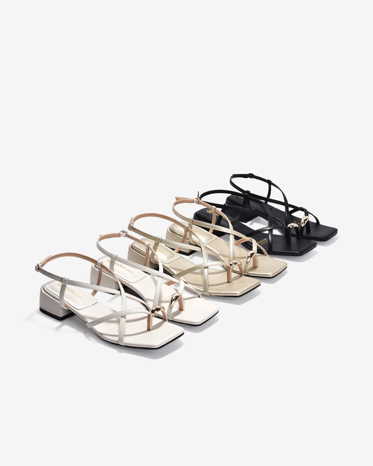 Sandal Cao Gót Đông Hải Quai Đan Chéo Xỏ Ngón-S5901Đen Color1