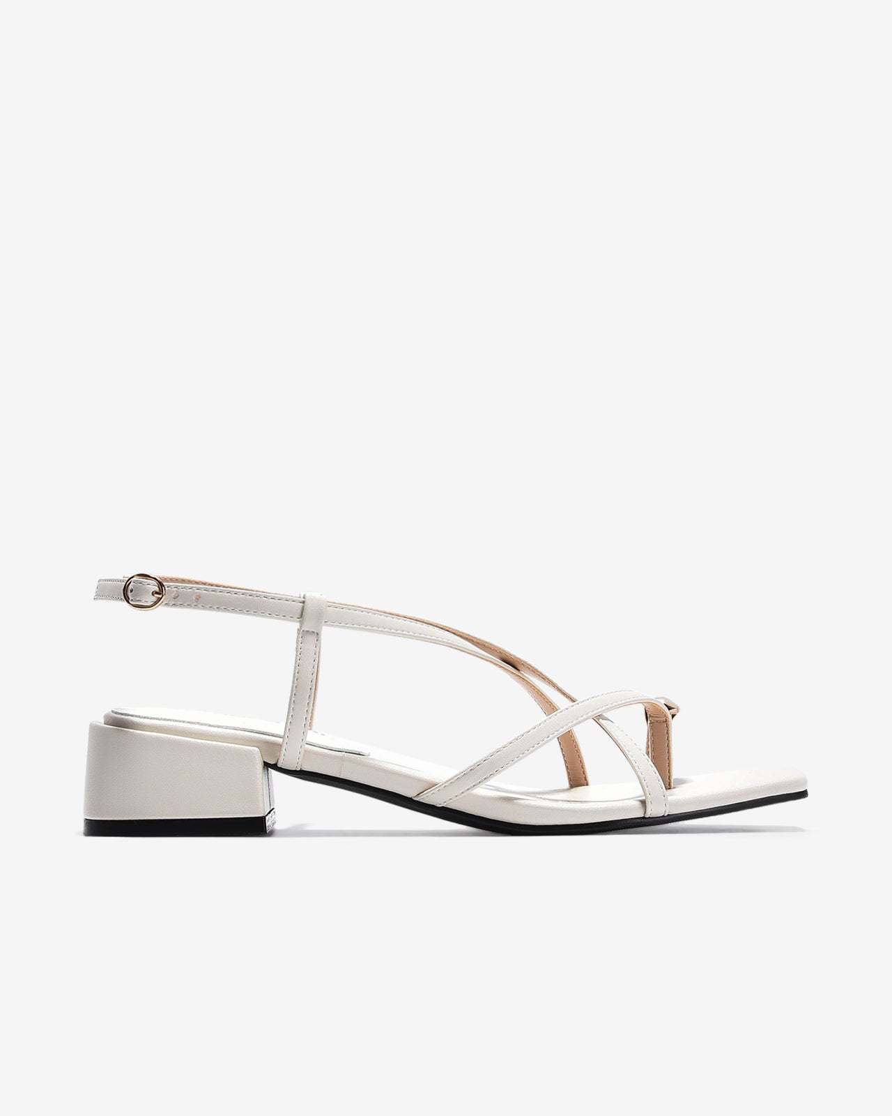 Sandal Cao Gót Đông Hải Quai Đan Chéo Xỏ Ngón-S5901-Trắng Color1First