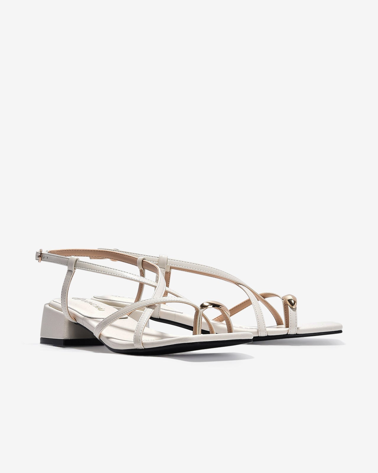 Sandal Cao Gót Đông Hải Quai Đan Chéo Xỏ Ngón-S5901-Trắng Color1