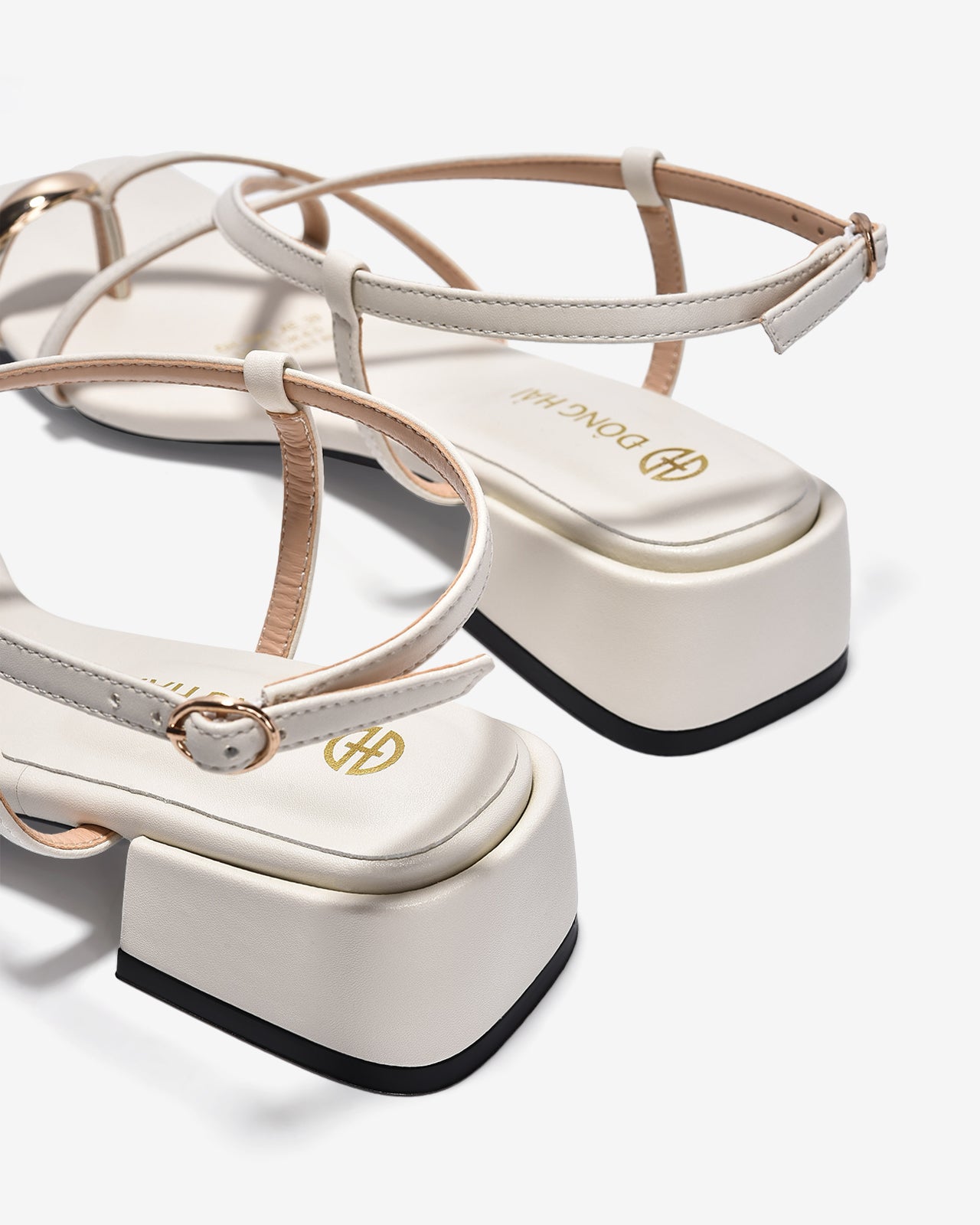 Sandal Cao Gót Đông Hải Quai Đan Chéo Xỏ Ngón-S5901-Trắng Color1