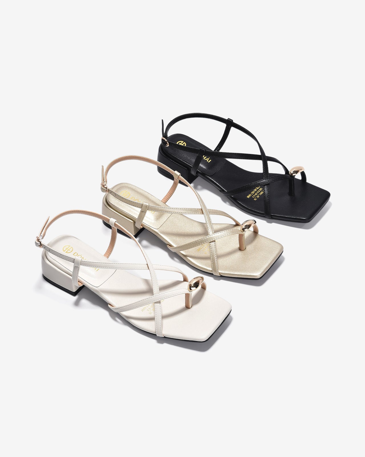 Sandal Cao Gót Đông Hải Quai Đan Chéo Xỏ Ngón-S5901Vàng Color1
