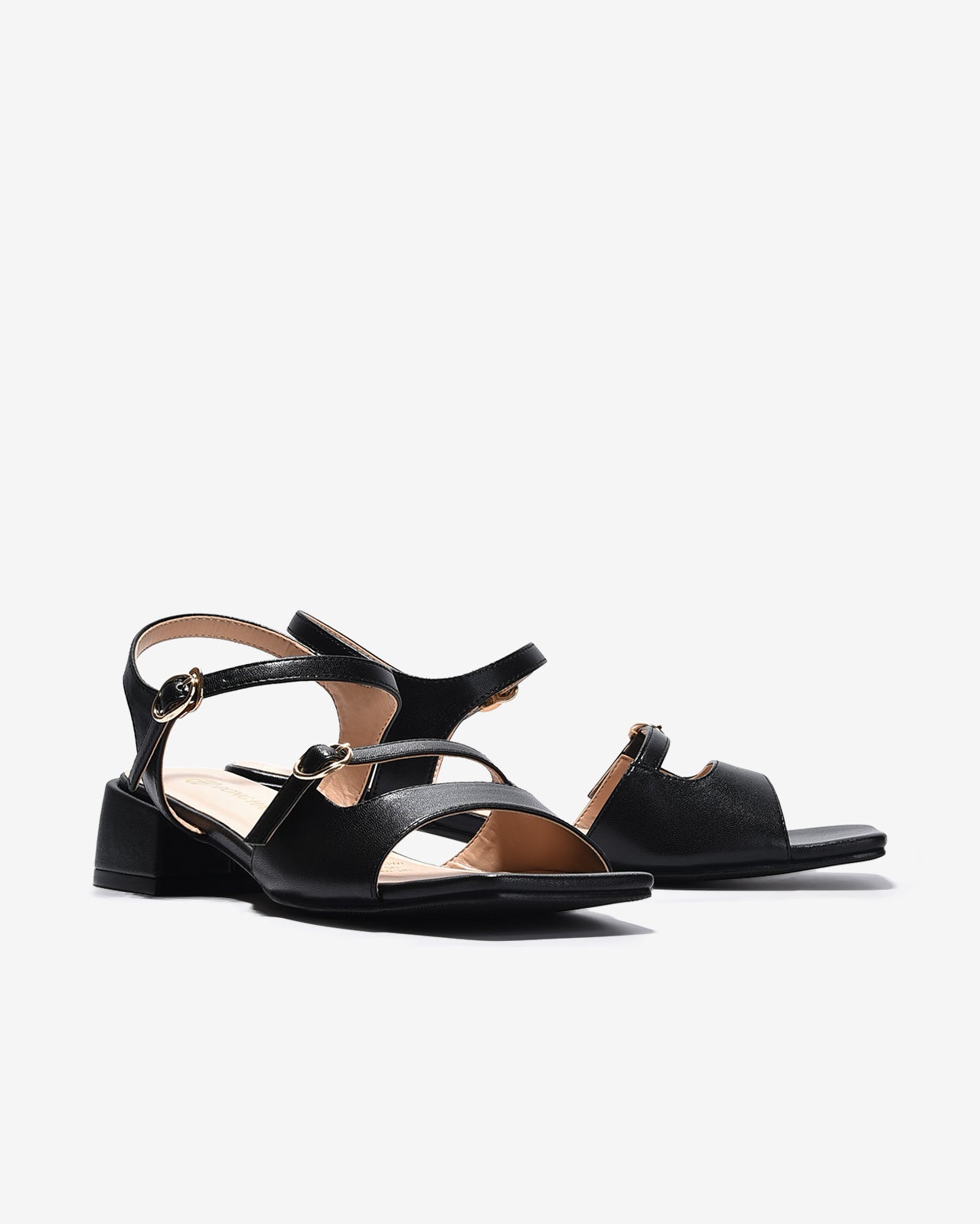 Giày Sandal Cao Gót Đông Hải Quai Khoá-S5902-Đen Color1