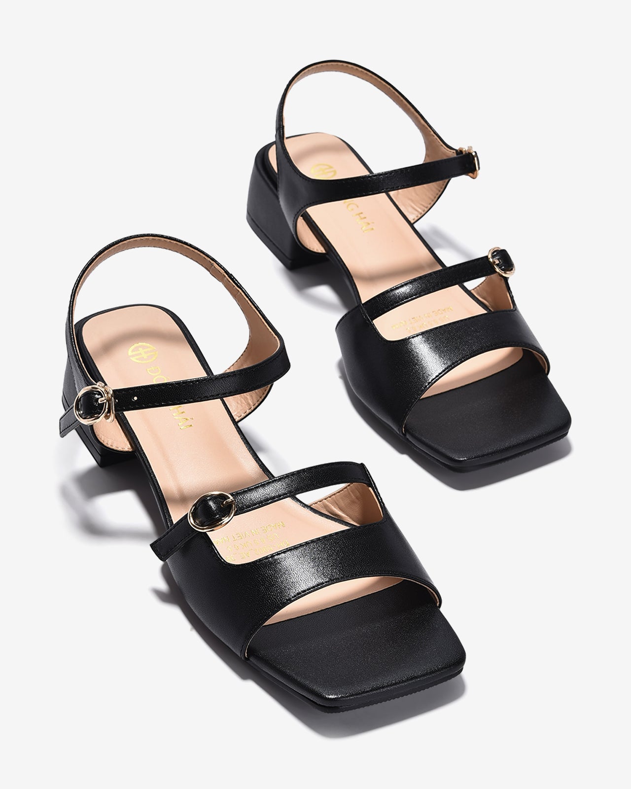 Giày Sandal Cao Gót Đông Hải Quai Khoá-S5902-Đen Color1