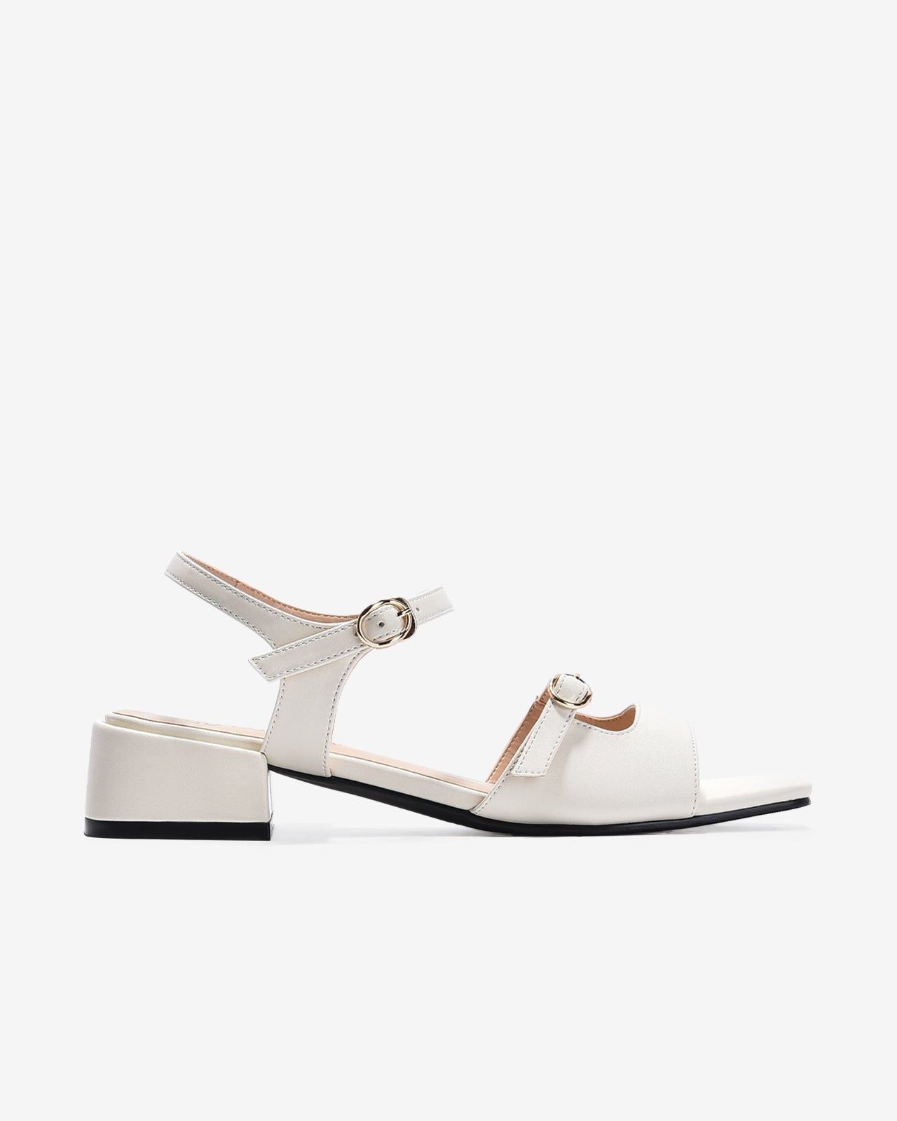 Giày Sandal Cao Gót Đông Hải Quai Khoá-S5902Trắng Color1First