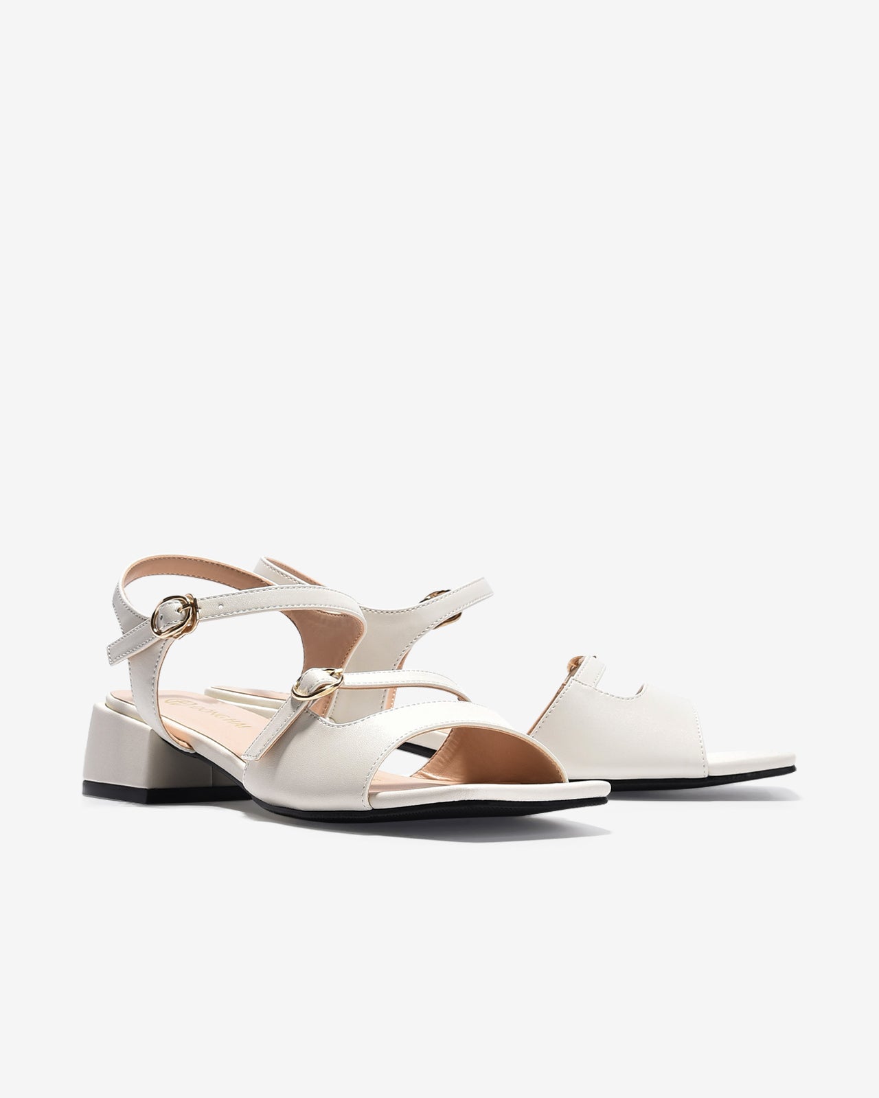 Giày Sandal Cao Gót Đông Hải Quai Khoá-S5902Trắng Color1
