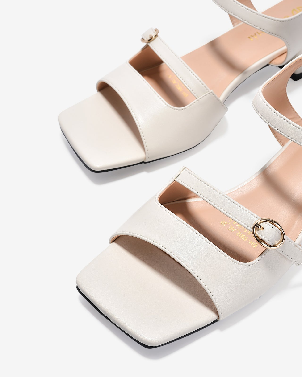Giày Sandal Cao Gót Đông Hải Quai Khoá-S5902Trắng Color1