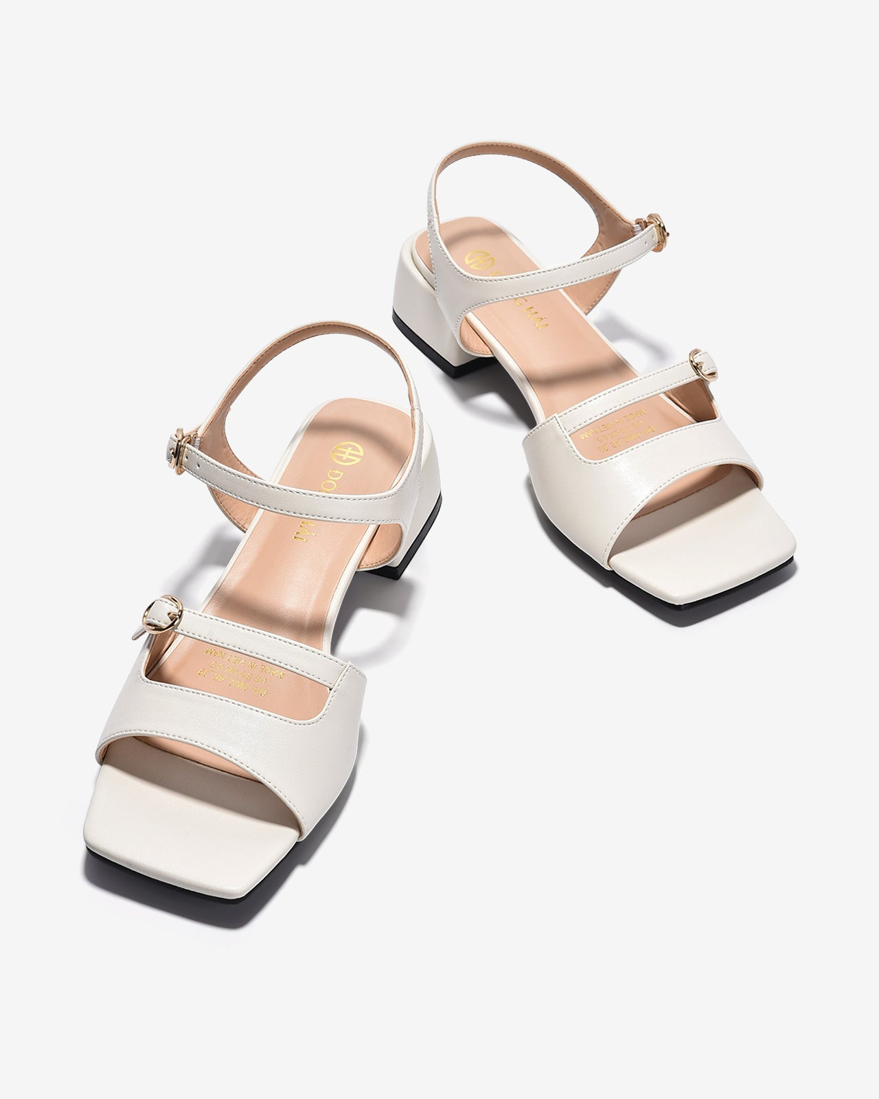 Giày Sandal Cao Gót Đông Hải Quai Khoá-S5902Trắng Color1