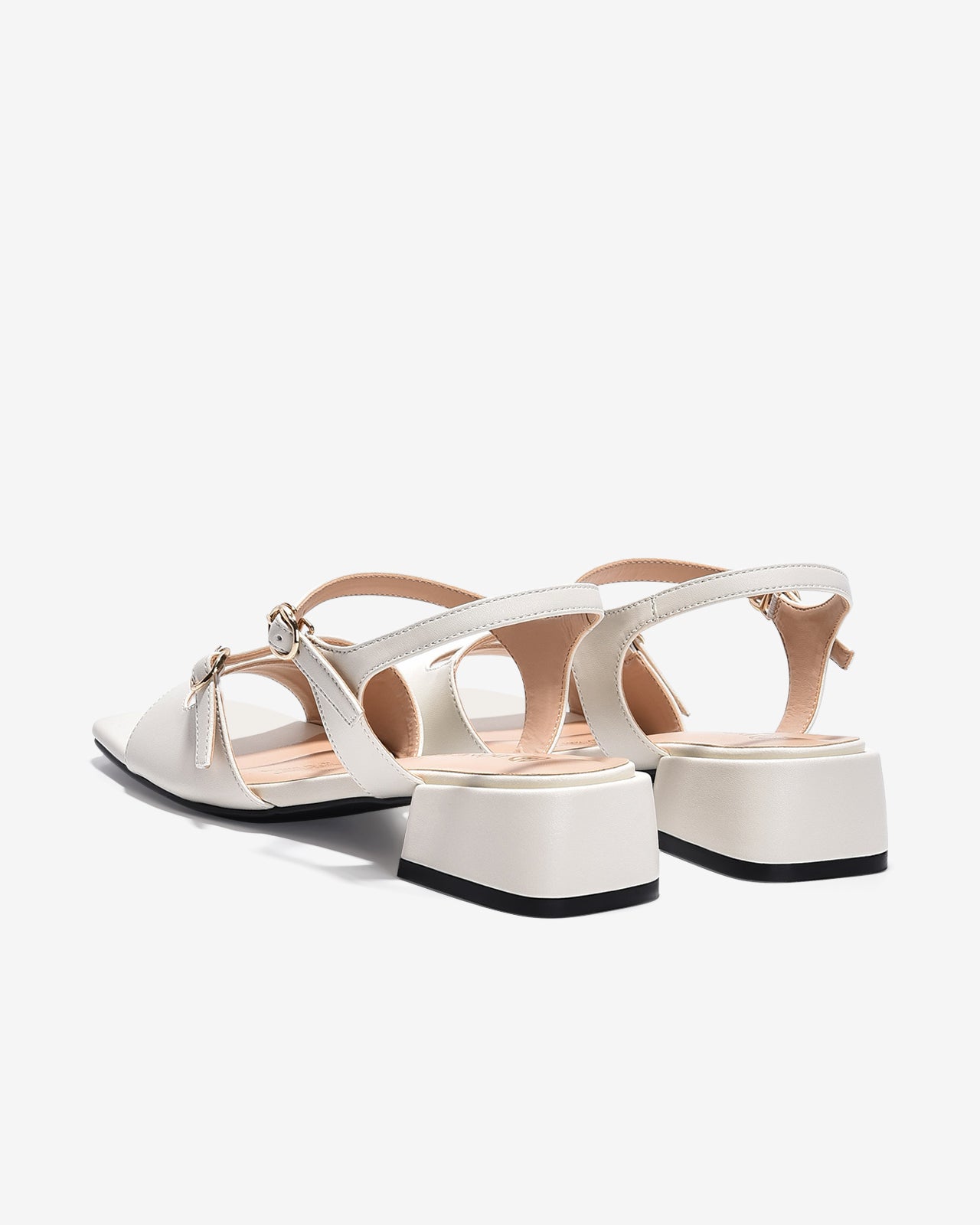 Giày Sandal Cao Gót Đông Hải Quai Khoá-S5902Trắng Color1