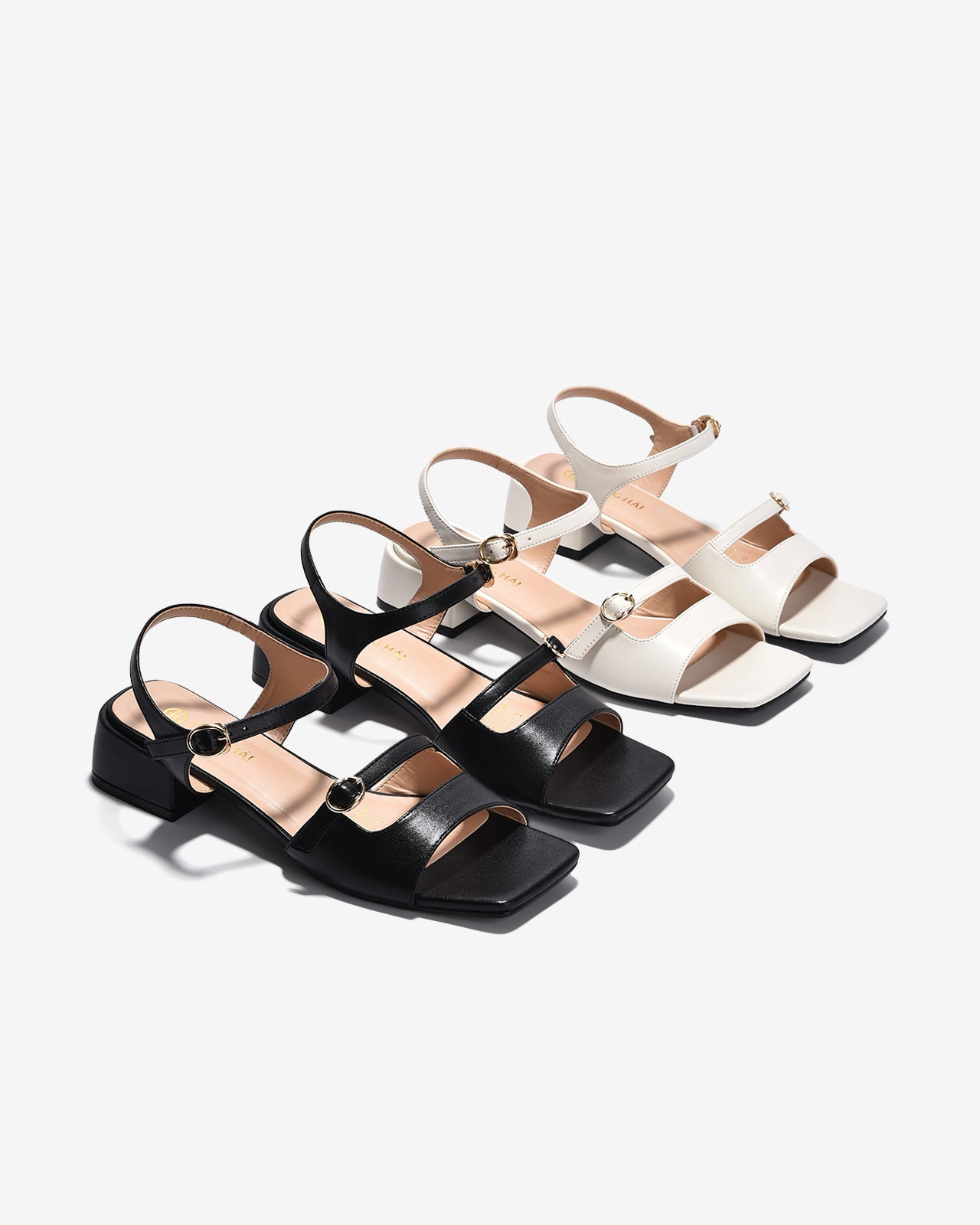 Giày Sandal Cao Gót Đông Hải Quai Khoá-S5902Trắng Color1