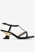 Sandal Cao Gót Nữ Đông Hải Quai Mảnh Đan Chéo Đế Ánh Kim-S5905-Đen Color1First