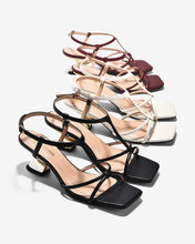Sandal Cao Gót Nữ Đông Hải Quai Mảnh Đan Chéo Đế Ánh Kim-S5905-Đen Color1