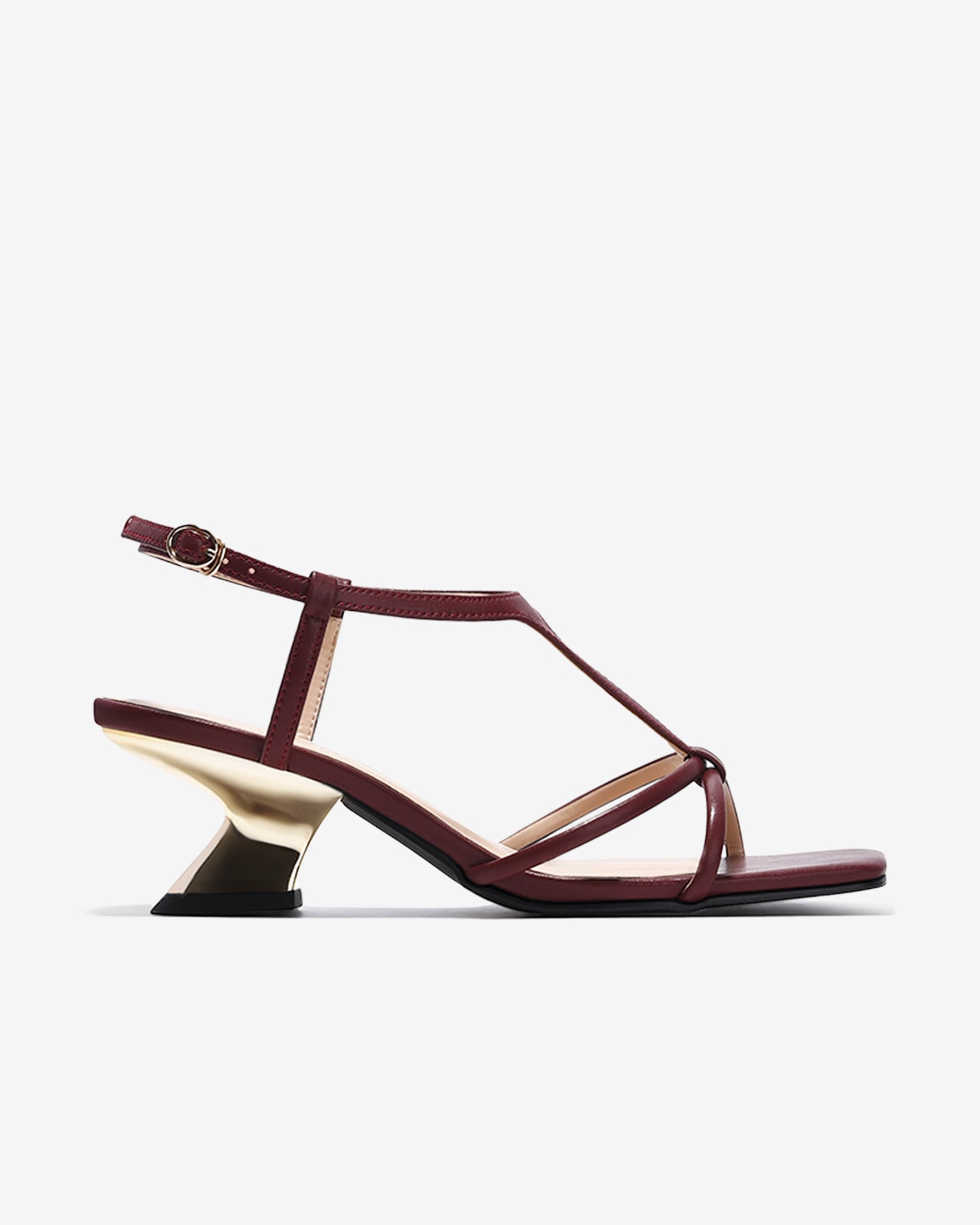 Sandal Cao Gót Nữ Đông Hải Quai Mảnh Đan Chéo Đế Ánh Kim-S5905-Đỏ Color1First