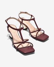 Sandal Cao Gót Nữ Đông Hải Quai Mảnh Đan Chéo Đế Ánh Kim-S5905-Đỏ Color1