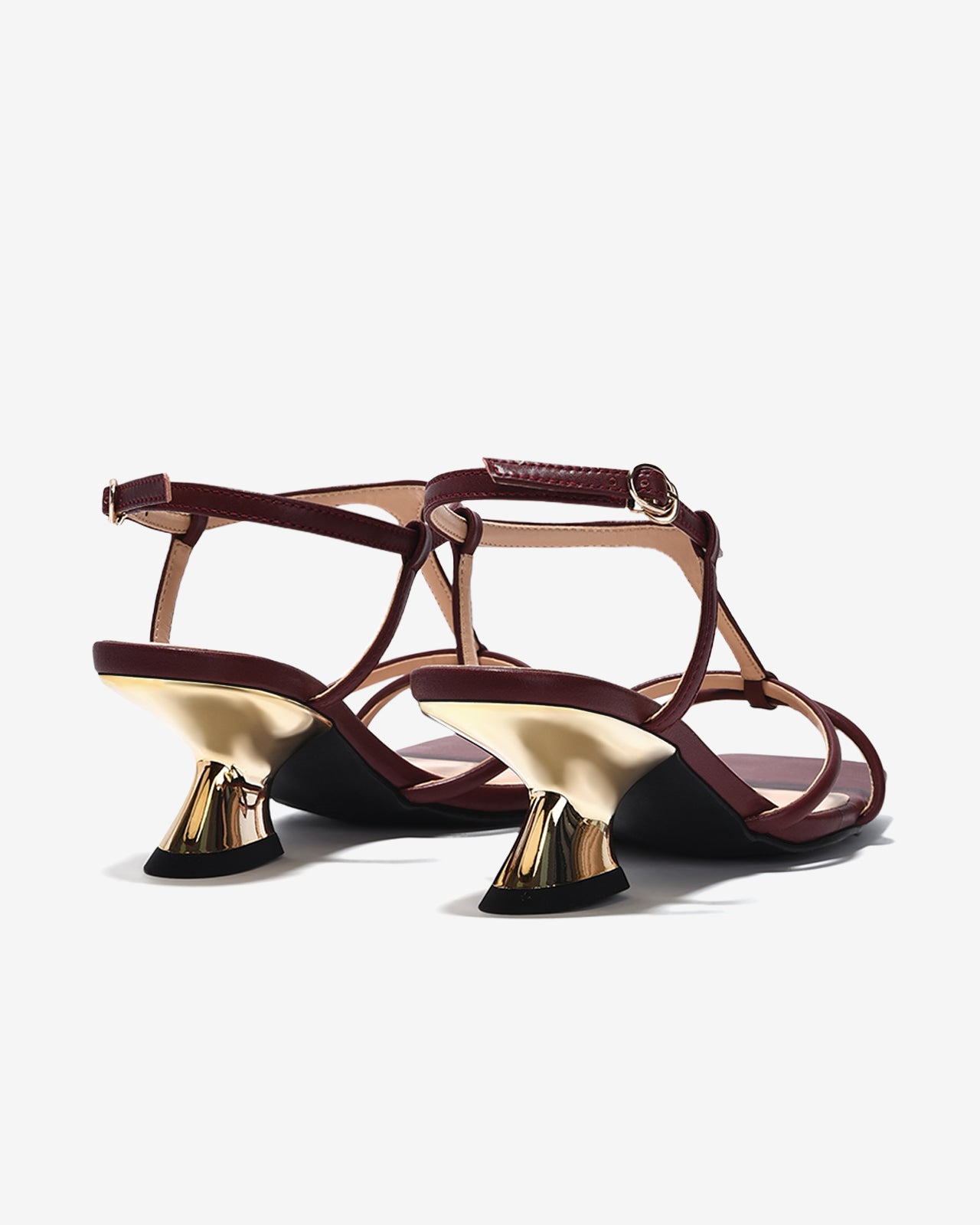 Sandal Cao Gót Nữ Đông Hải Quai Mảnh Đan Chéo Đế Ánh Kim-S5905-Đỏ Color1