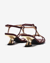 Sandal Cao Gót Nữ Đông Hải Quai Mảnh Đan Chéo Đế Ánh Kim-S5905-Đỏ Color1