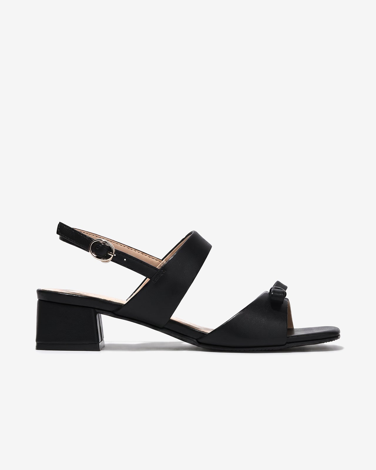 Giày Sandal Cao Gót Đông Hải Phối Nơ-S5924Đen Color1First