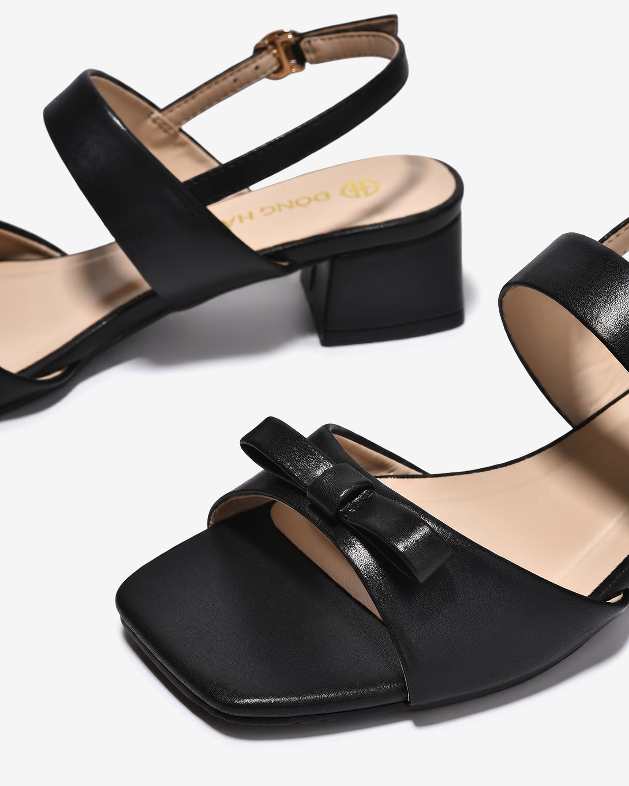 Giày Sandal Cao Gót Đông Hải Phối Nơ-S5924Đen Color1