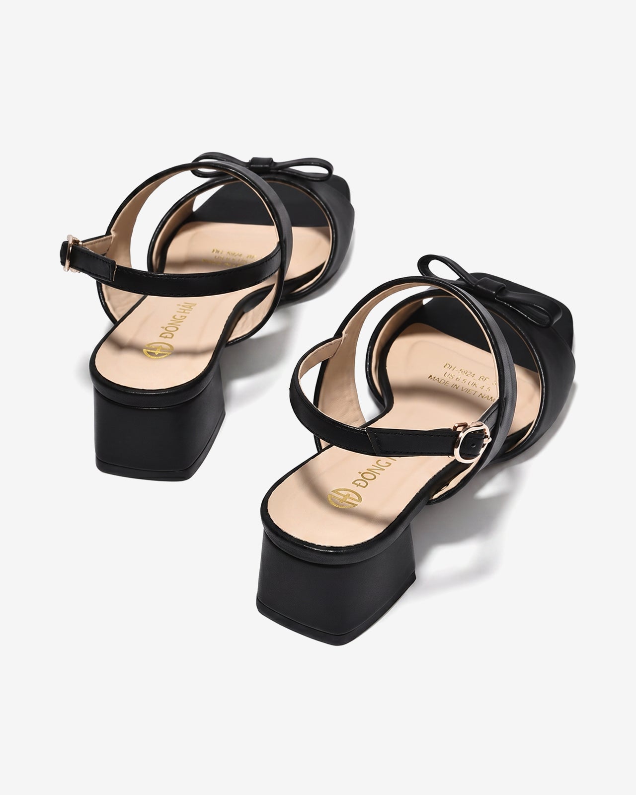 Giày Sandal Cao Gót Đông Hải Phối Nơ-S5924Đen Color1