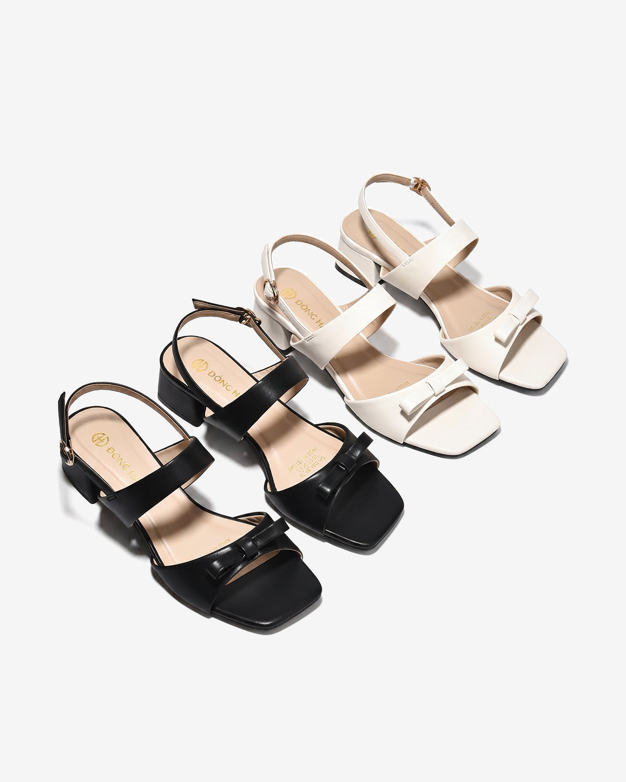 Giày Sandal Cao Gót Đông Hải Phối Nơ-S5924Đen Color1