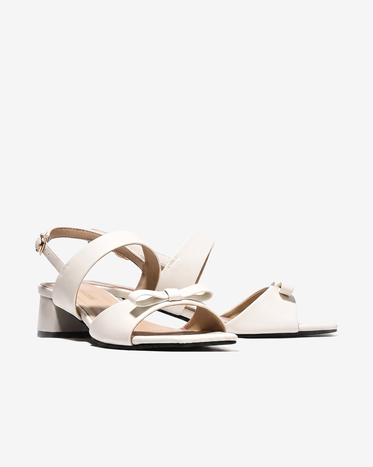 Giày Sandal Cao Gót Đông Hải Phối Nơ-S5924Trắng Color1